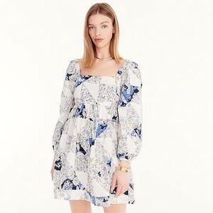 J.Crew Squareneck cotton voile dress in patchwork floral